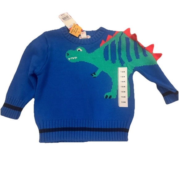 *NWT* CAT & JACK Dinosaur Pullover Crewneck Sweater Sz 18M 100% Cotton Halloween - Picture 3 of 3